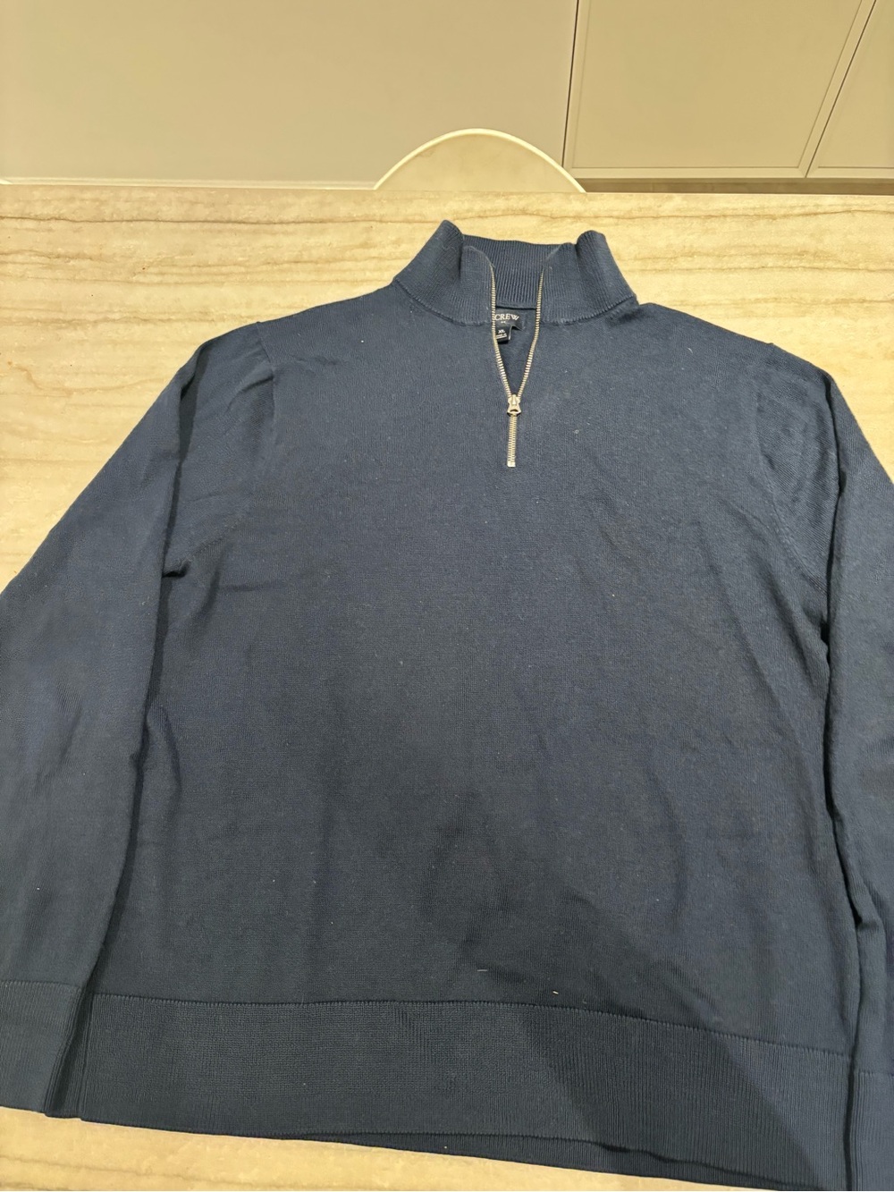 J Crew Men's Navy Half-Zip Sweater
